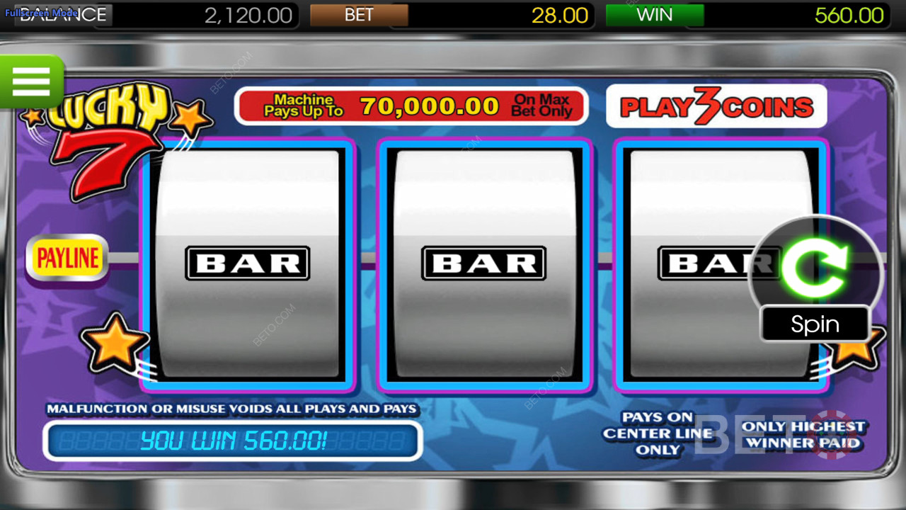 Lucky 7 Betsoft Revue par BETO Slots