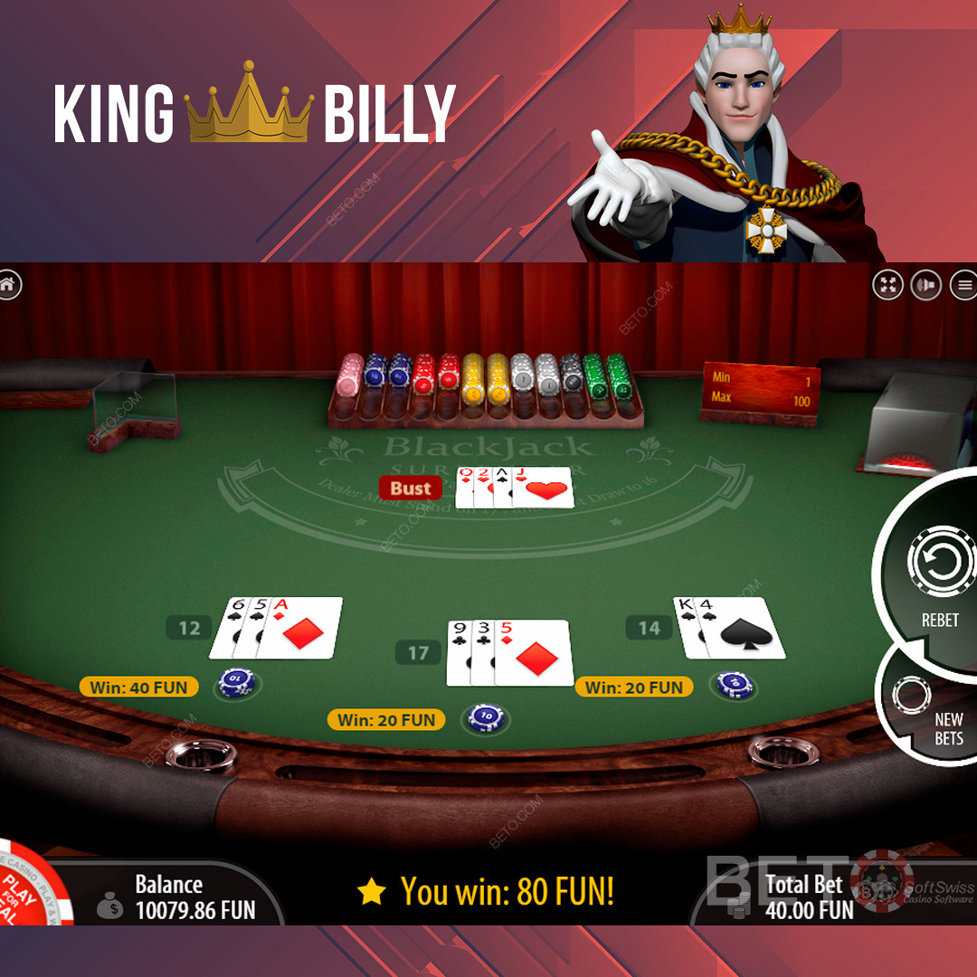 Profitez des jeux de table les plus populaires sur King Billy Casino