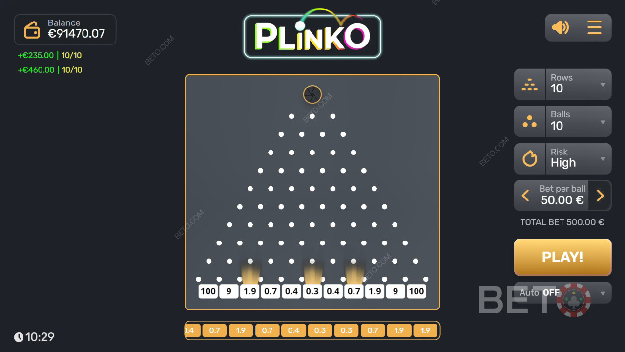 Machine à sous Plinko - Notre Verdict