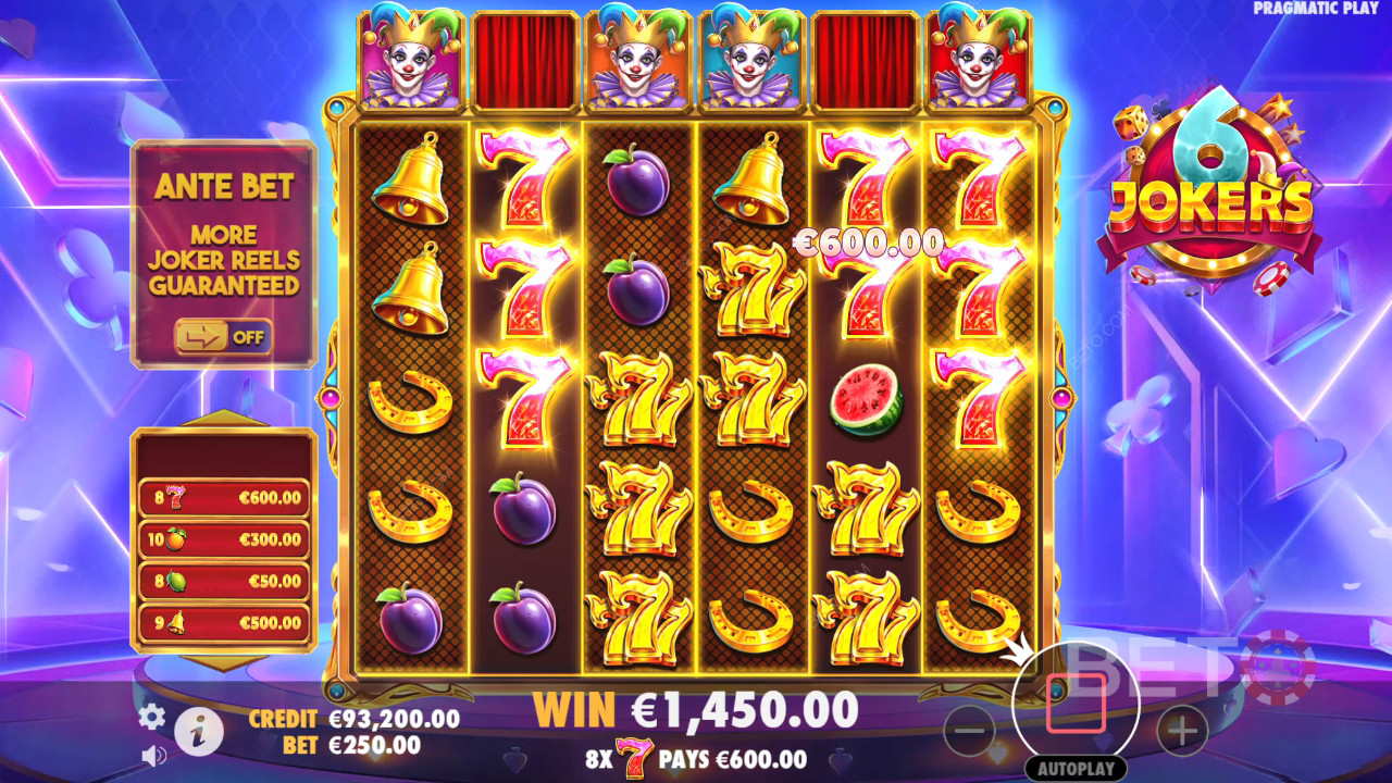 Les bonus expliqués dans 6 Jokers par Pragmatic Play