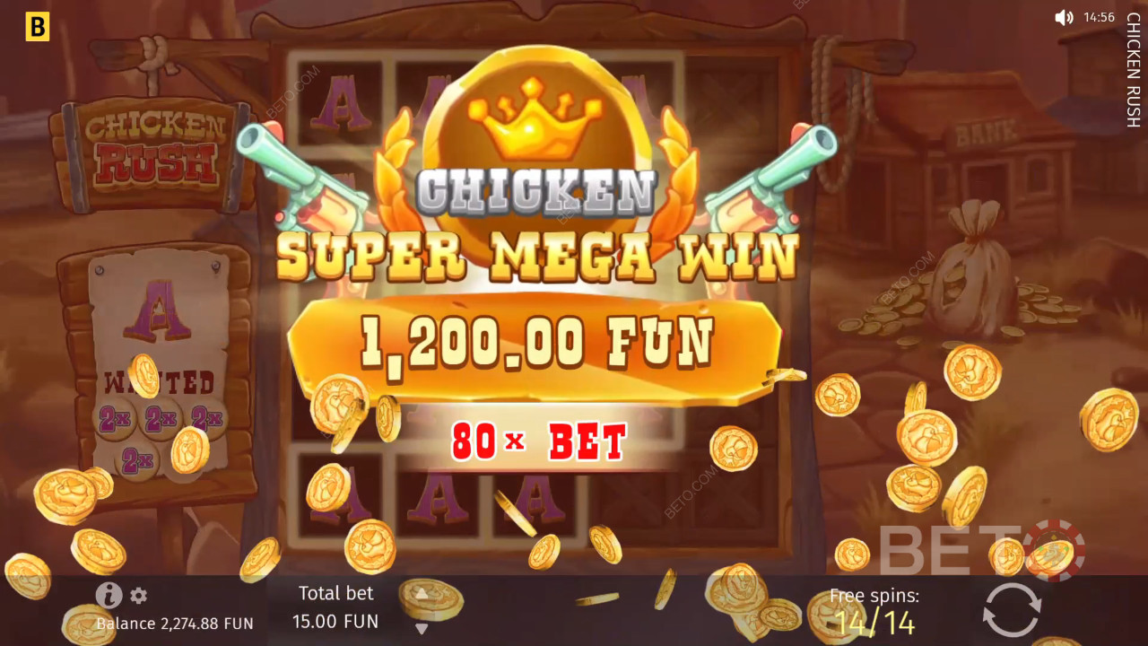 Gagnez 5 000 fois votre mise dans la machine à sous vidéo Chicken Rush!