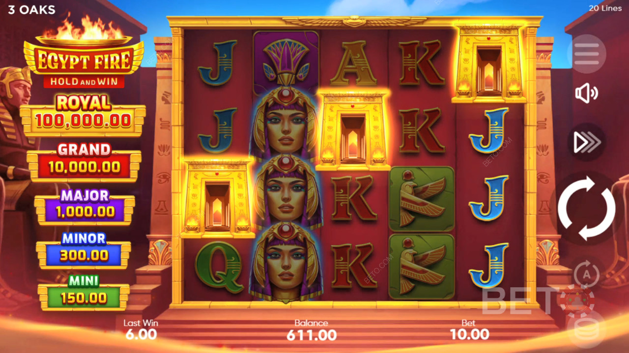Comment jouer à Egypt Fire de 3 Oaks Gaming?