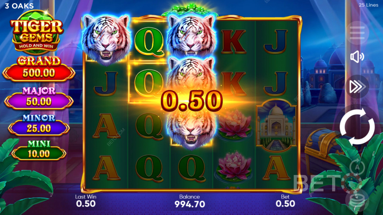 Gagnez 1 560 fois votre mise dans la machine à sous Tiger Gems!