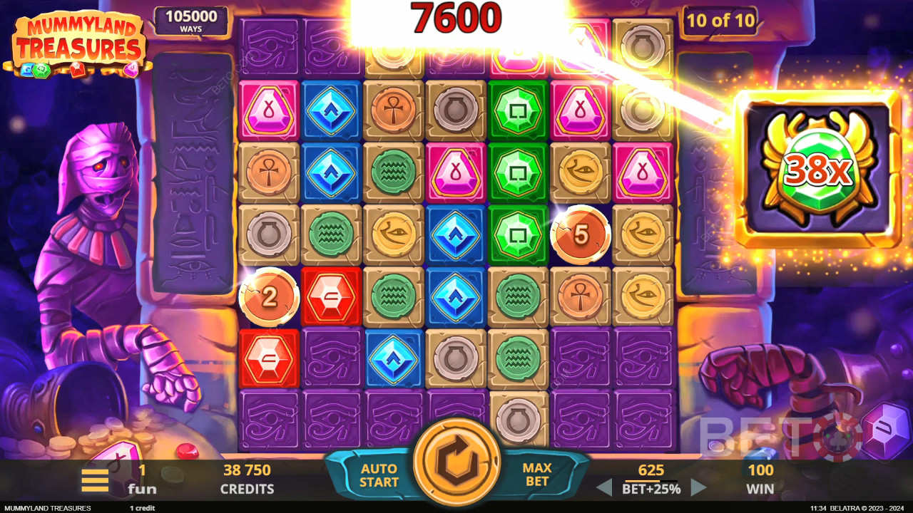Gagnez 25 000x votre mise dans la machine à sous vidéo Mummyland Treasures!