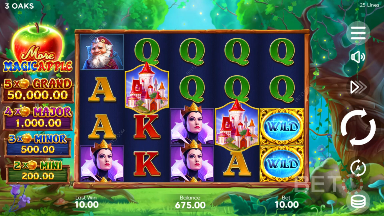 Les fonctions bonus expliquées dans More Magic Apple de 3 Oaks Gaming