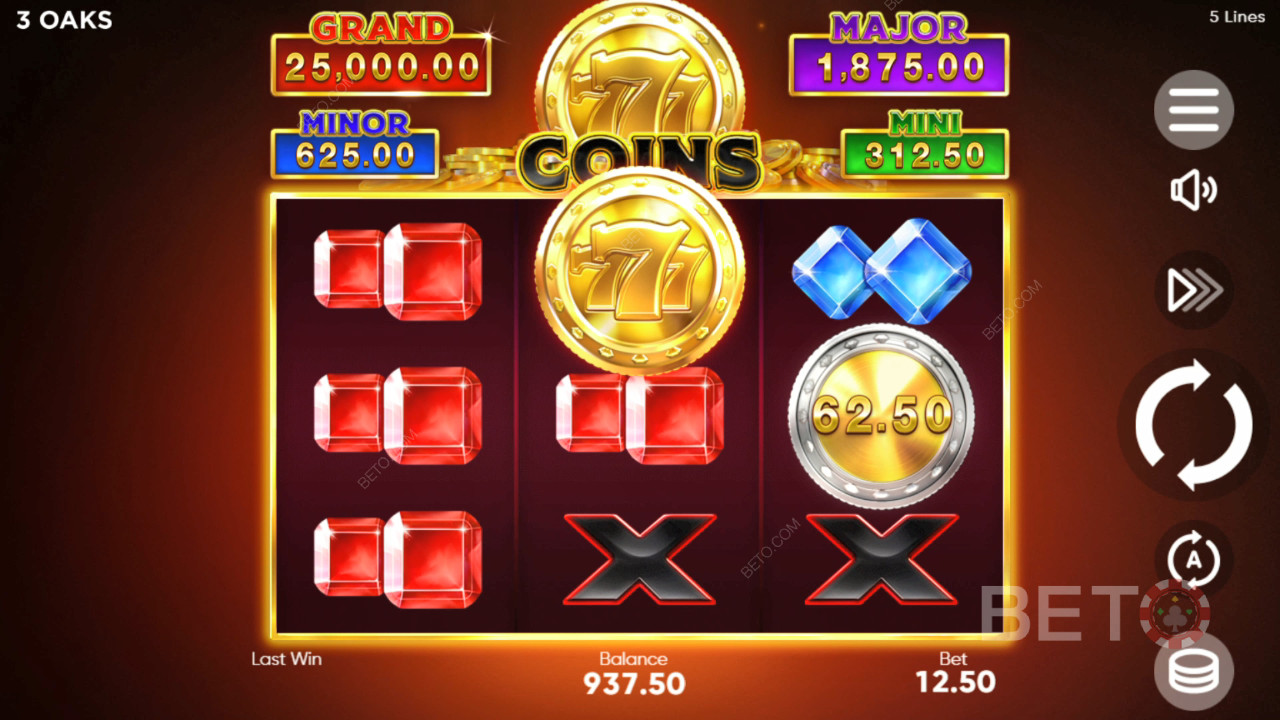 Gagnez 6 000 fois votre mise dans la machine à sous vidéo 777 Coins!