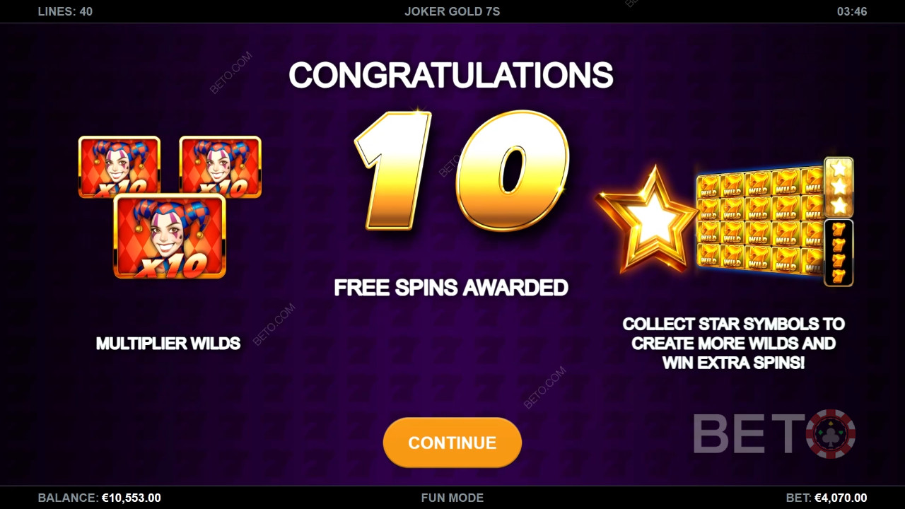 Les fonctions bonus expliquées dans Joker Gold 7s par Kalamba Games