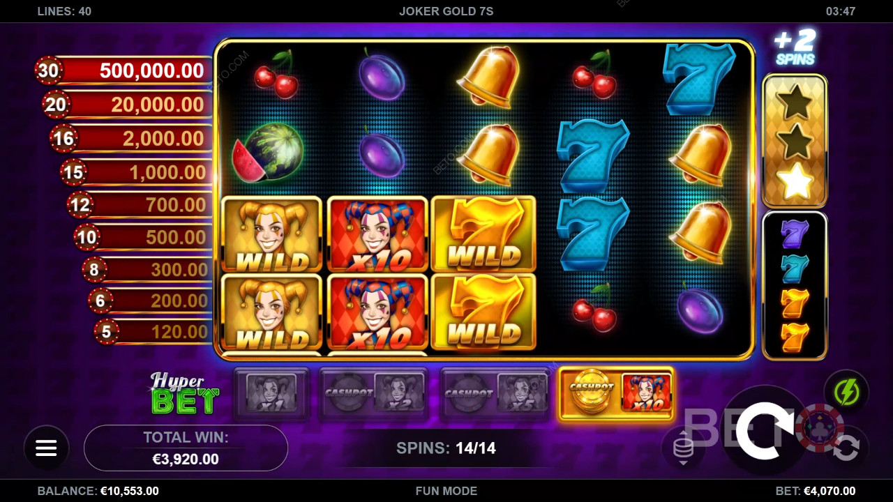 Gagnez 50 000x votre mise dans la machine à sous Joker Gold 7s!