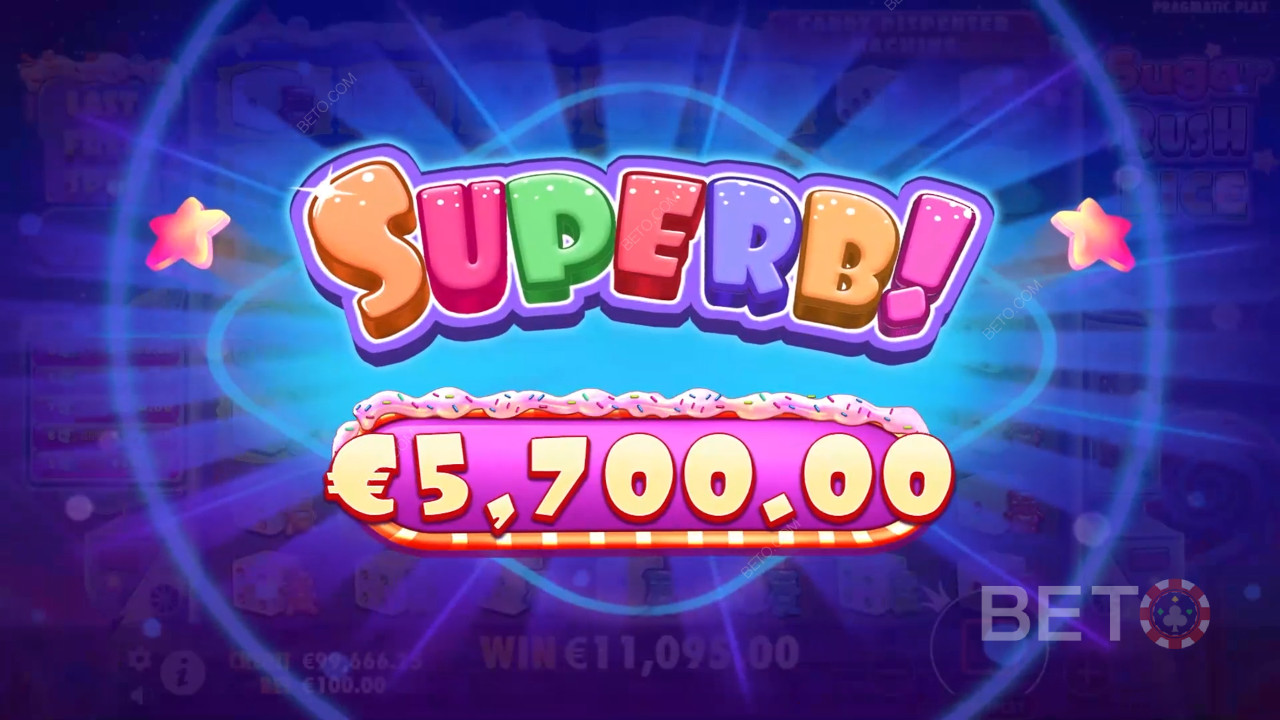Gagnez 5 000x votre mise dans la machine à sous vidéo Sugar Rush Dice!