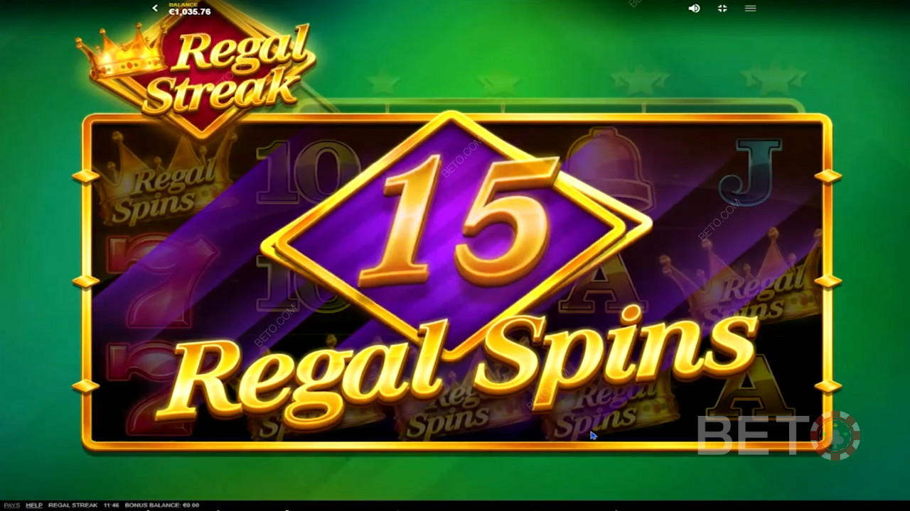 Spins régaliens spéciaux de Regal Streak