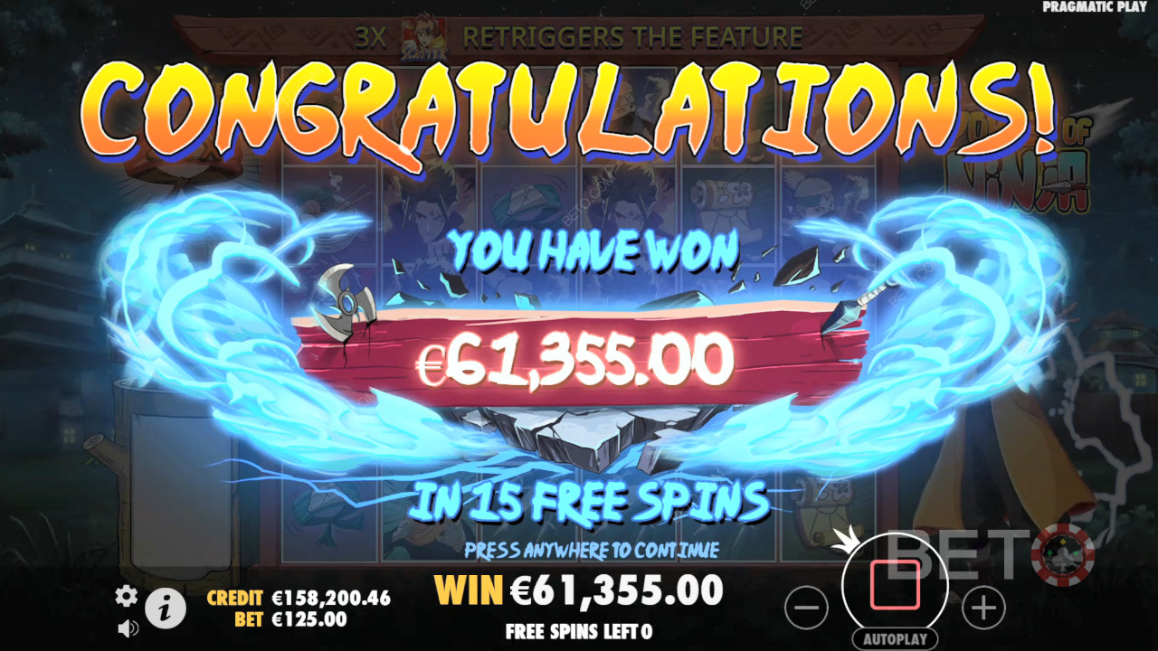 Gagnez 5 000 fois votre mise dans la machine à sous vidéo Power of Ninja!