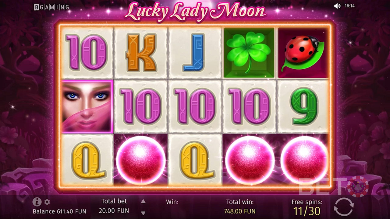 La machine à sous Lucky Lady Moon est simple et facile à comprendre pour la plupart des débutants.
