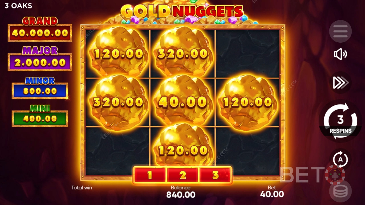 Gold Nuggets (3 Oaks) Jeu Gratuit
