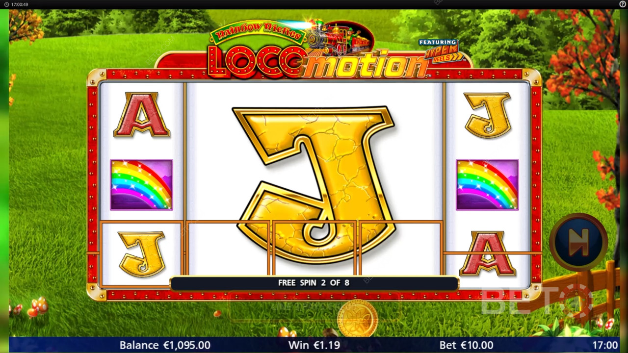 Gagnez 1 037x votre mise dans la machine à sous en ligne Rainbow Riches Locomotion!