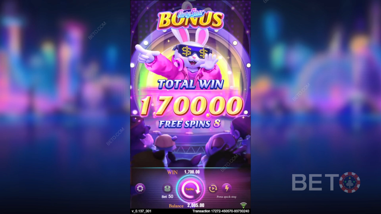 Les fonctions bonus expliquées dans Party Star de TaDa Gaming