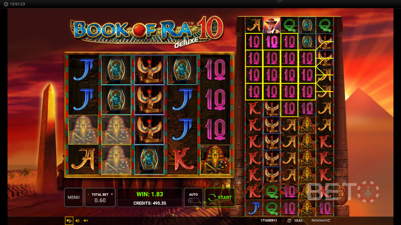 Gagnez 1 143x votre mise dans la machine à sous Book Of Ra Deluxe 10!