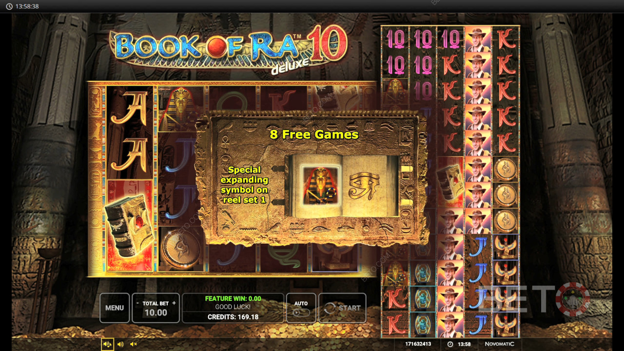 Fonctionnalités bonus expliquées dans Book Of Ra Deluxe 10 par Greentube