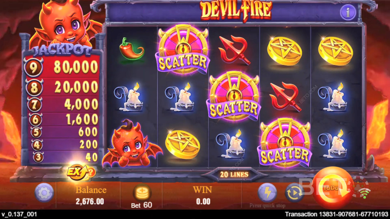 Les fonctions bonus expliquées dans Devil Fire par TaDa Gaming