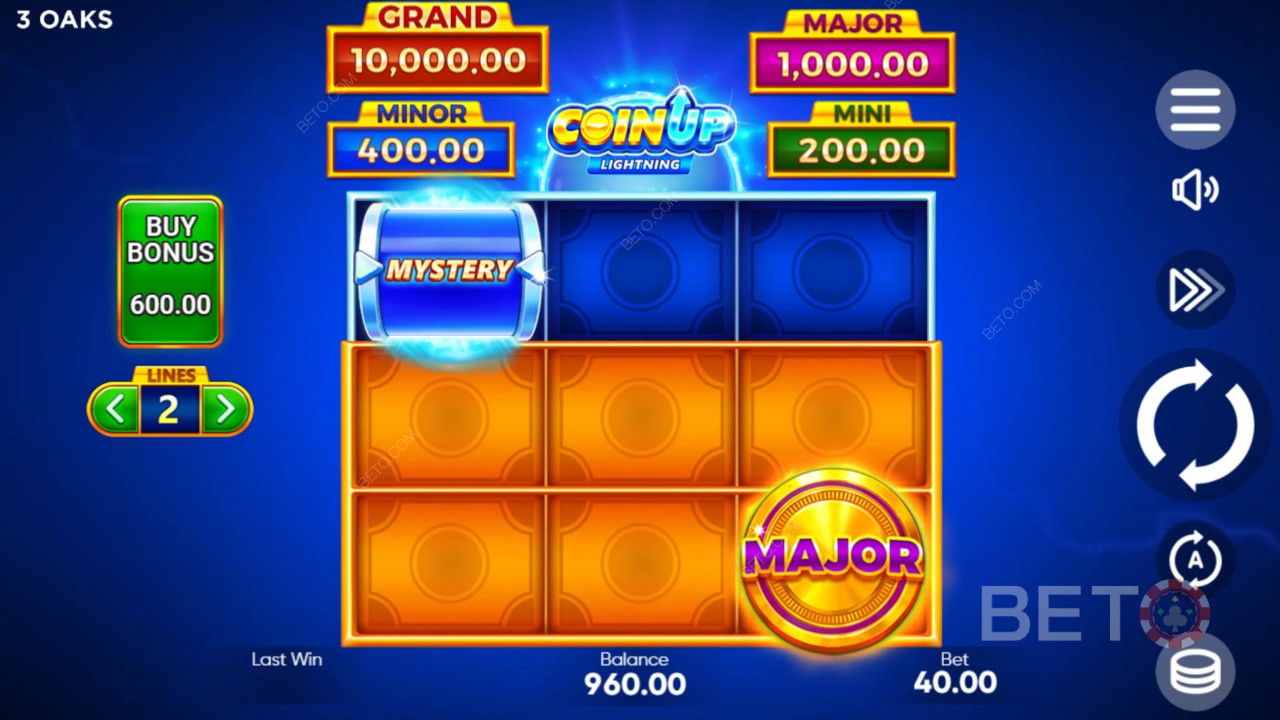 Fonctionnalités bonus expliquées dans Coin Up : Lightning de 3 Oaks Gaming