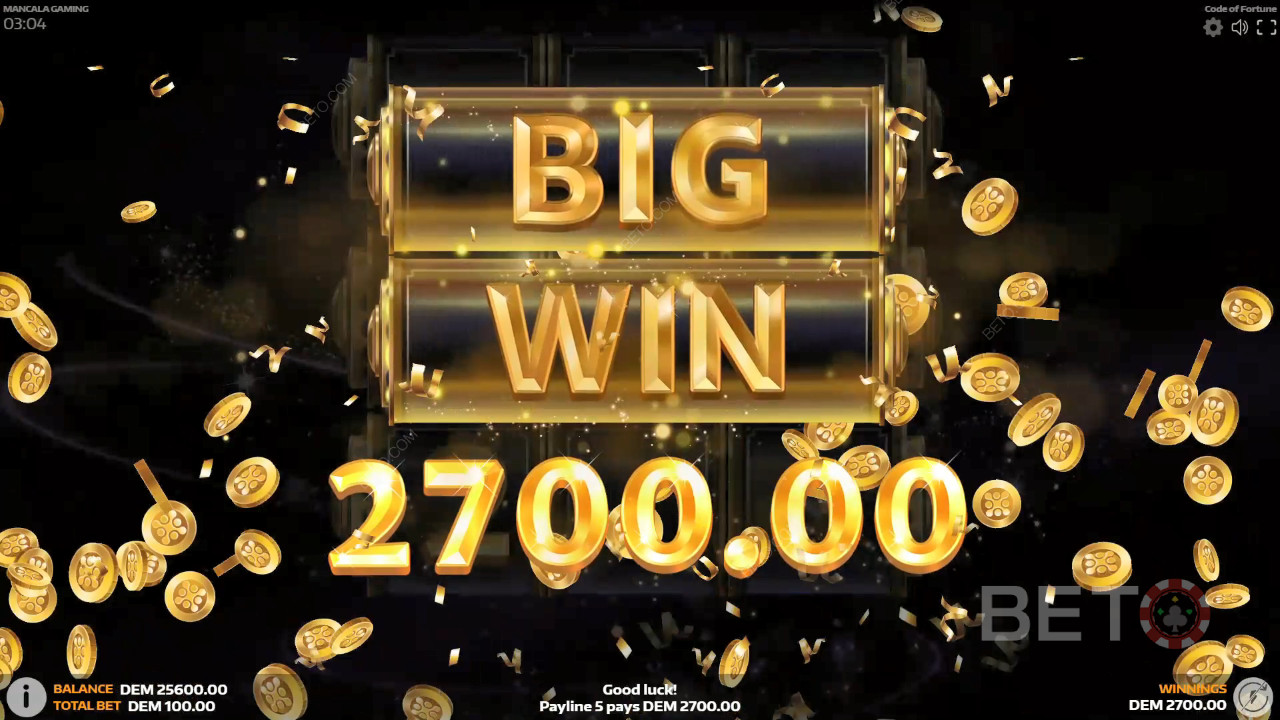 Gagnez 999x votre mise dans la machine à sous Code of Fortune!