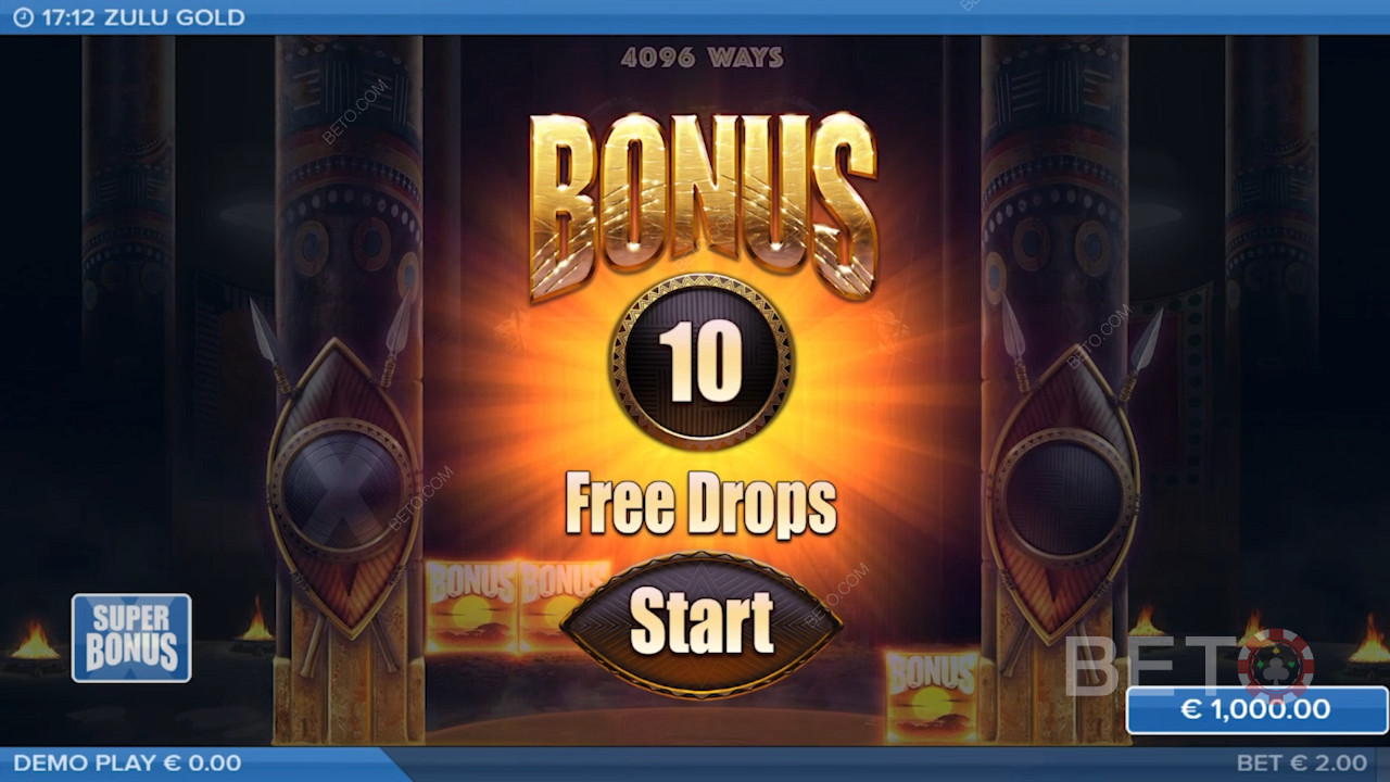 La fonction Multiplier Free Drops offre aux joueurs 10 à 25 tours gratuits, dans cette machine à sous.