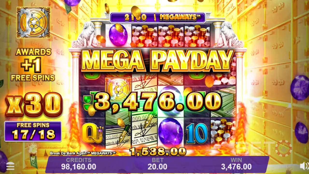 Le très généreux Mega Payday chez Break Da Bank Again Megaways