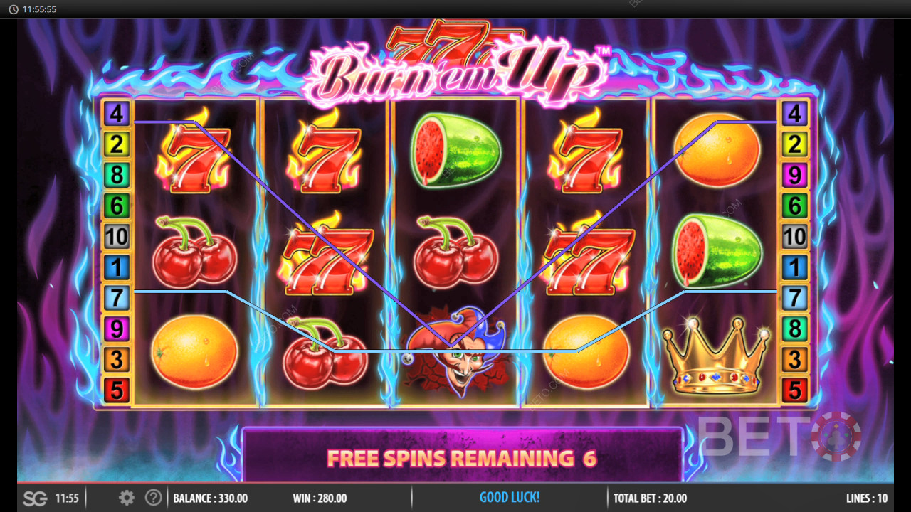 Les bonus expliqués dans 777 Burn
