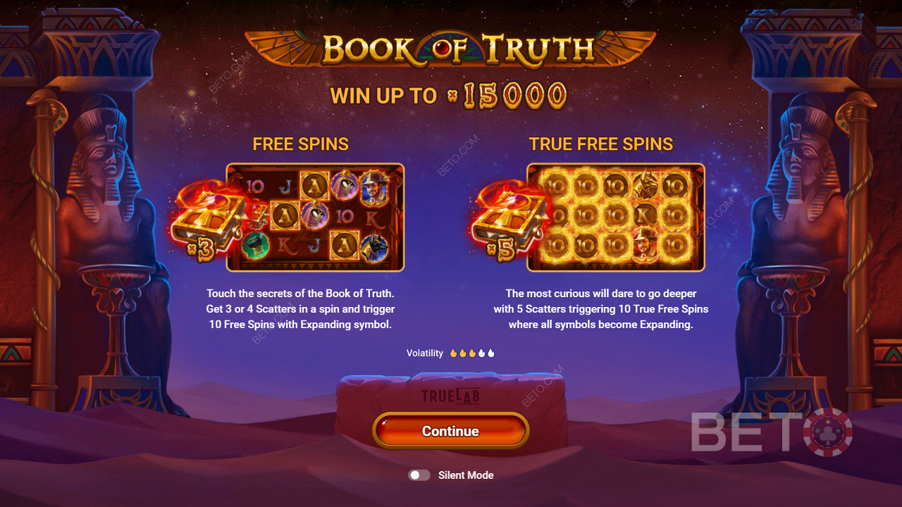 Tours gratuits et vrais tours de la machine à sous Book of Truth