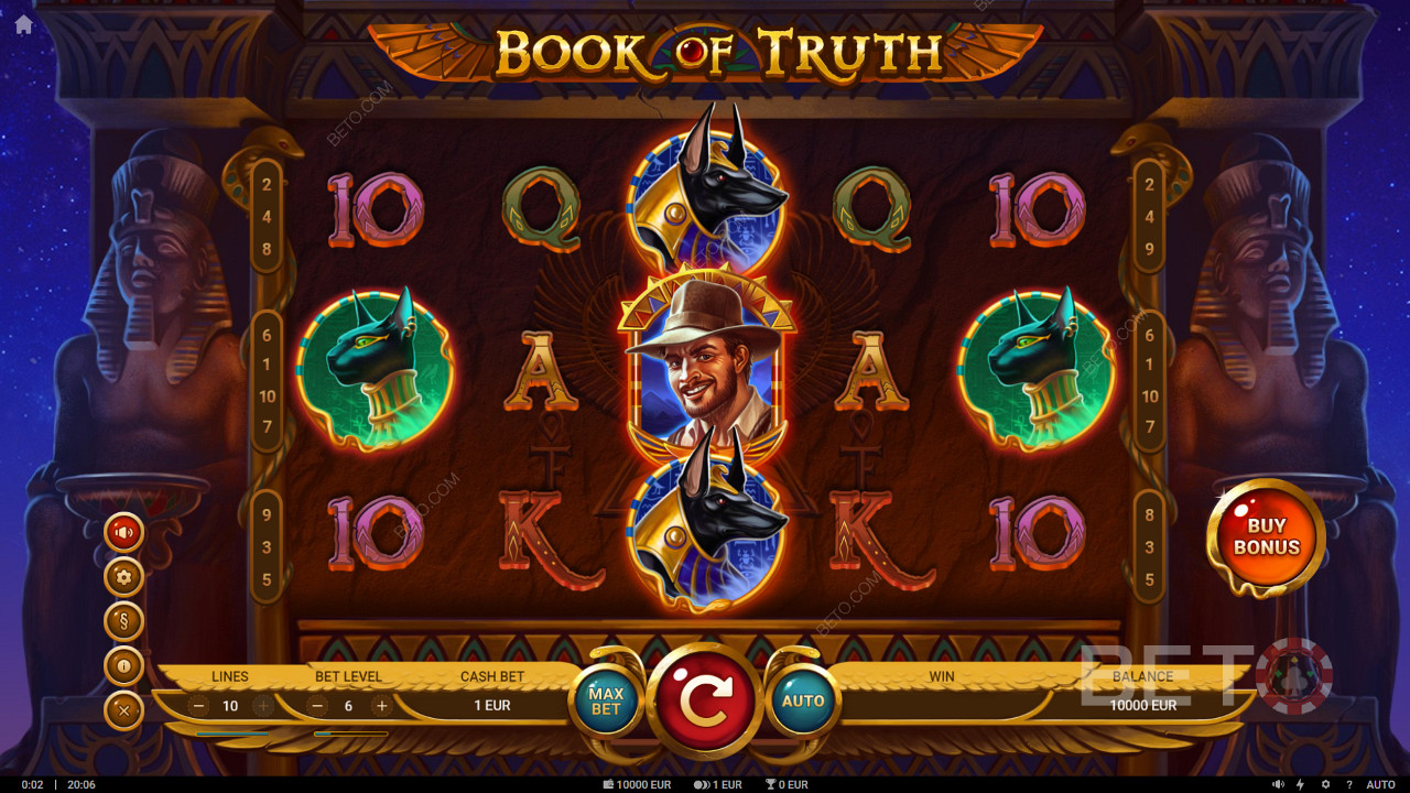 Book of Truth machine à sous vidéo avec deux types de tours gratuits avec des symboles en expansion