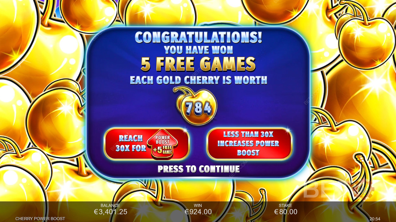 Gagnez 2 500 fois votre mise dans la machine à sous en ligne Cherry Power Boost!