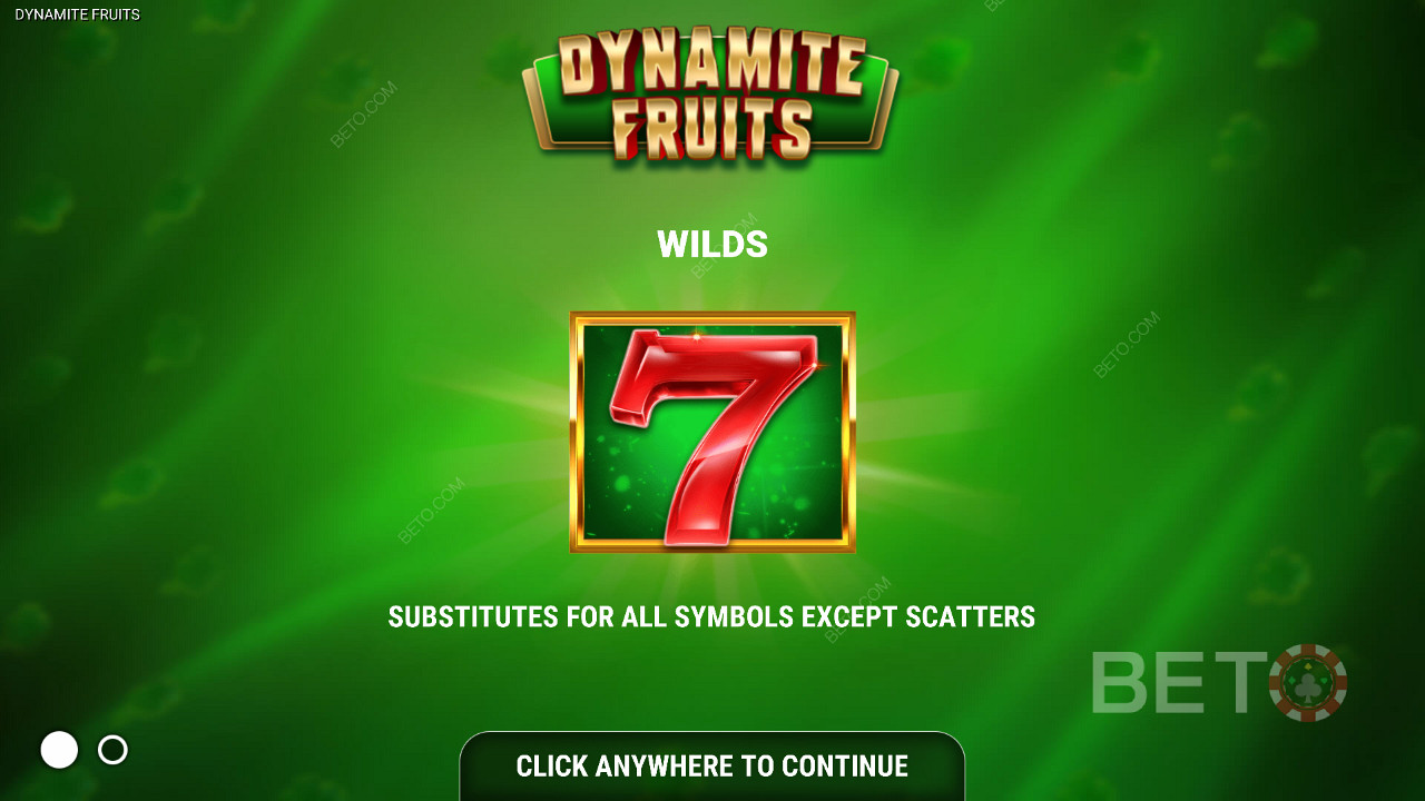 Machine à sous Dynamite Fruits - Symboles sauvages - le Sept rouge