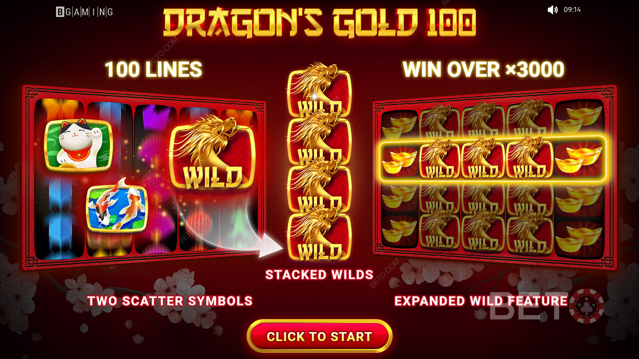 Ne manquez pas les symboles Scatter dans le jeu Dragons Gold.