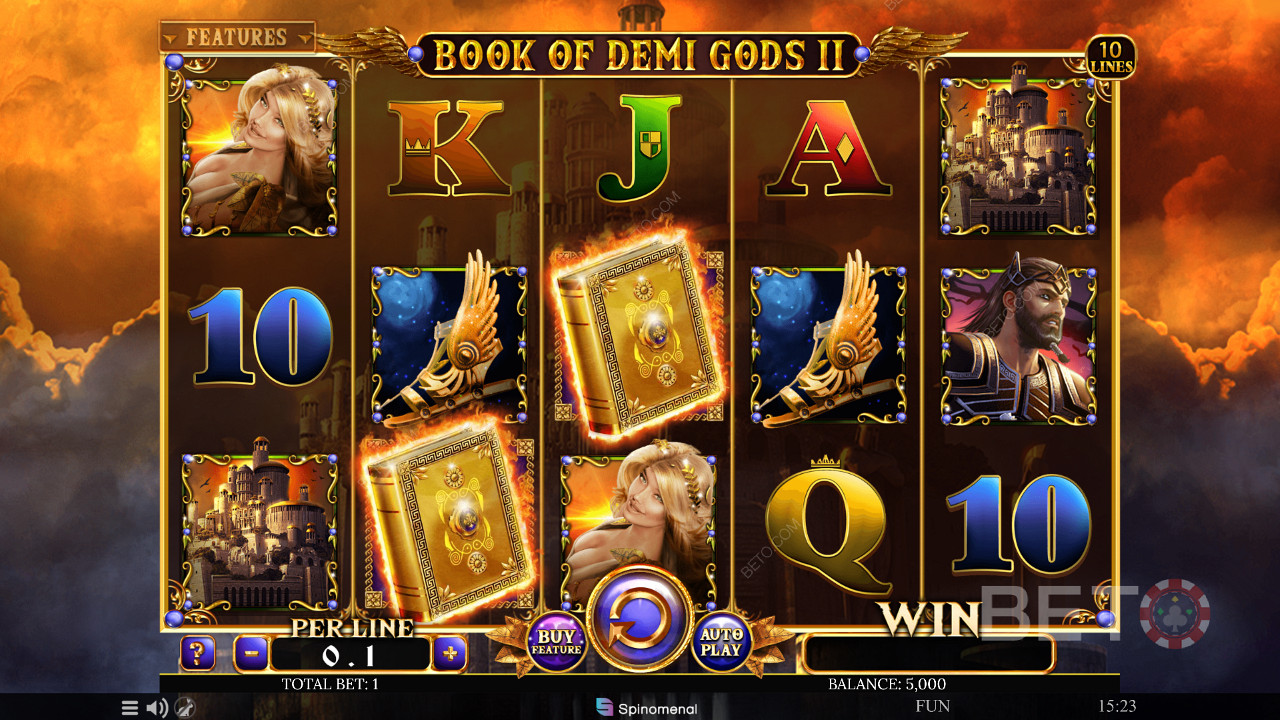 La machine à sous Book of Demi Gods 2 avec des tours gratuits, des Wilds, des respins et plusieurs autres fonctions.
