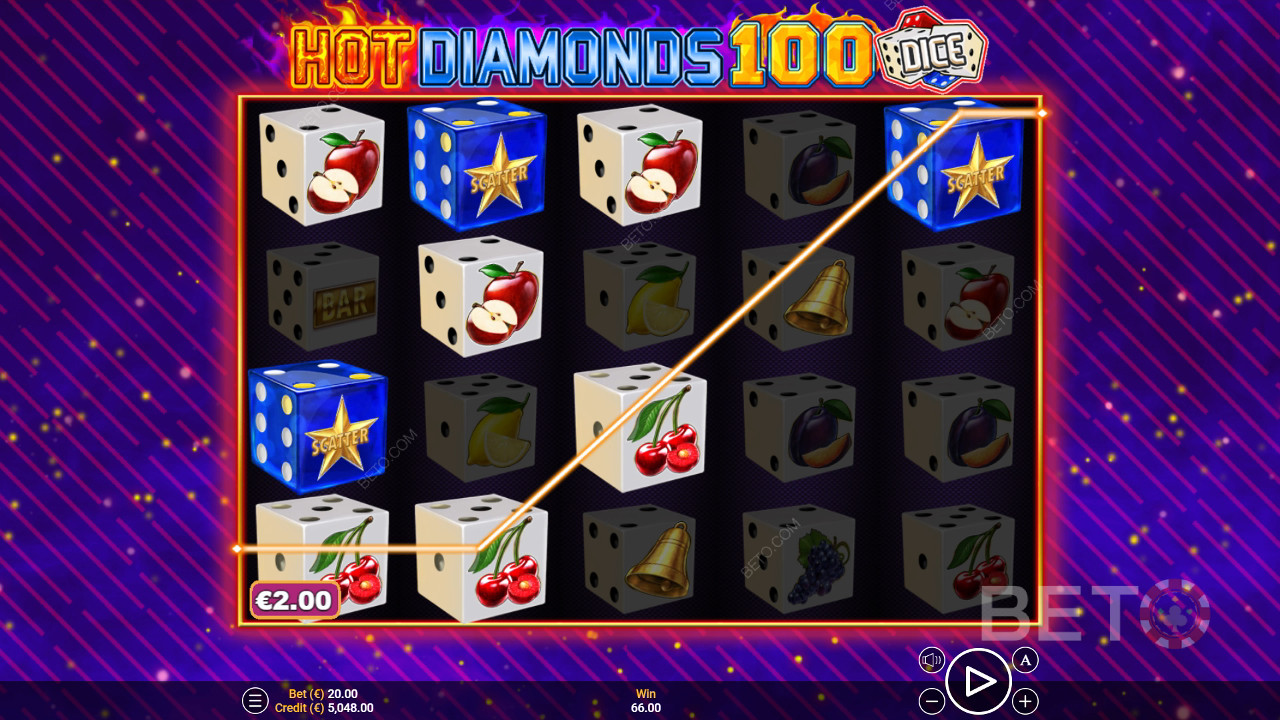 Hot Diamonds 100 Dice Review par BETO Slots