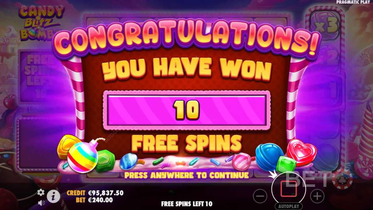 Gagnez 5 000 fois votre mise dans la machine à sous vidéo Candy Blitz Bombs!