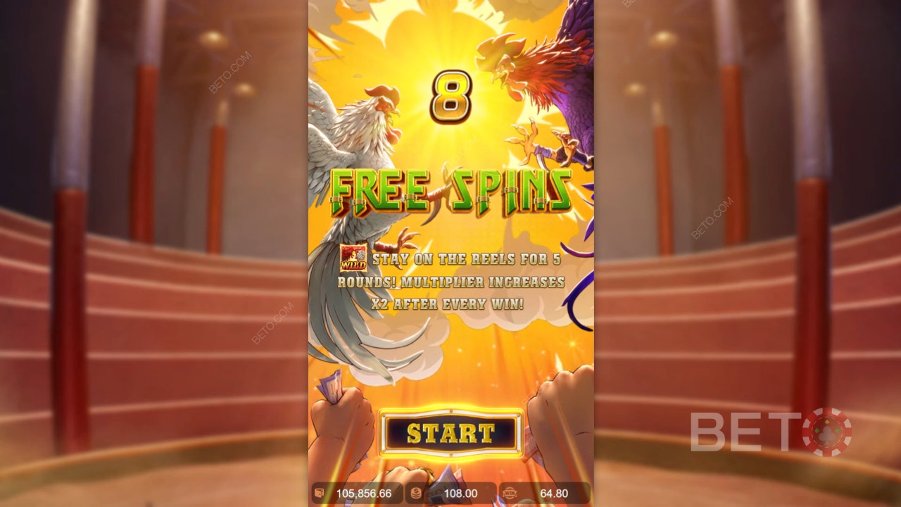 Les bonus expliqués dans Rooster Rumble par PG Soft