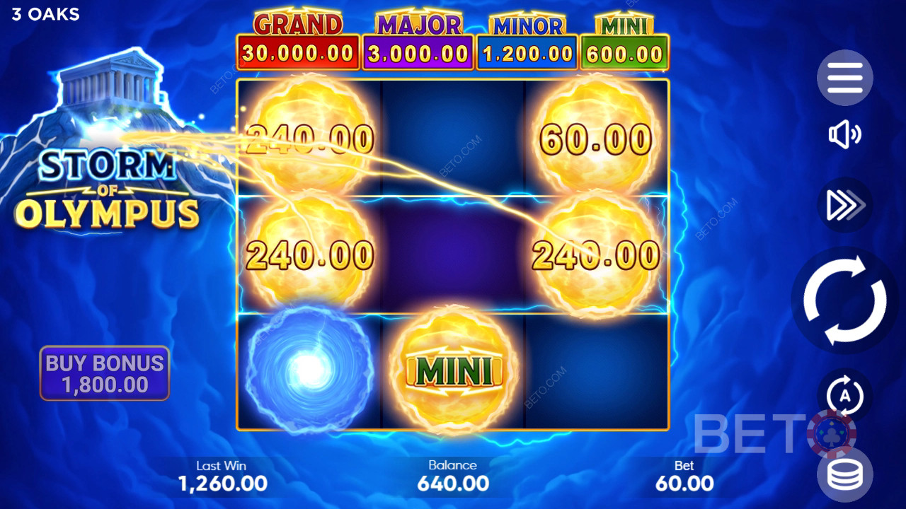 Comment jouer à Storm of Olympus de 3 Oaks Gaming?