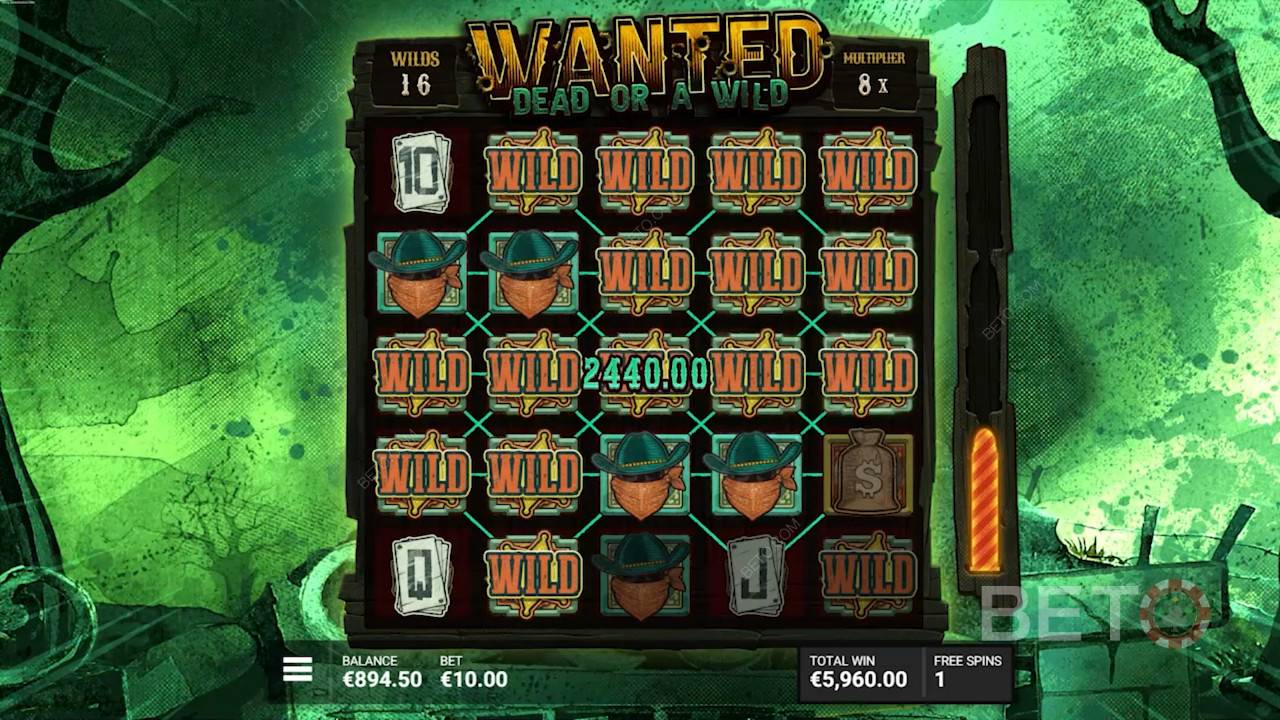 Large grille de jeu proposée dans Wanted Dead or a Wild