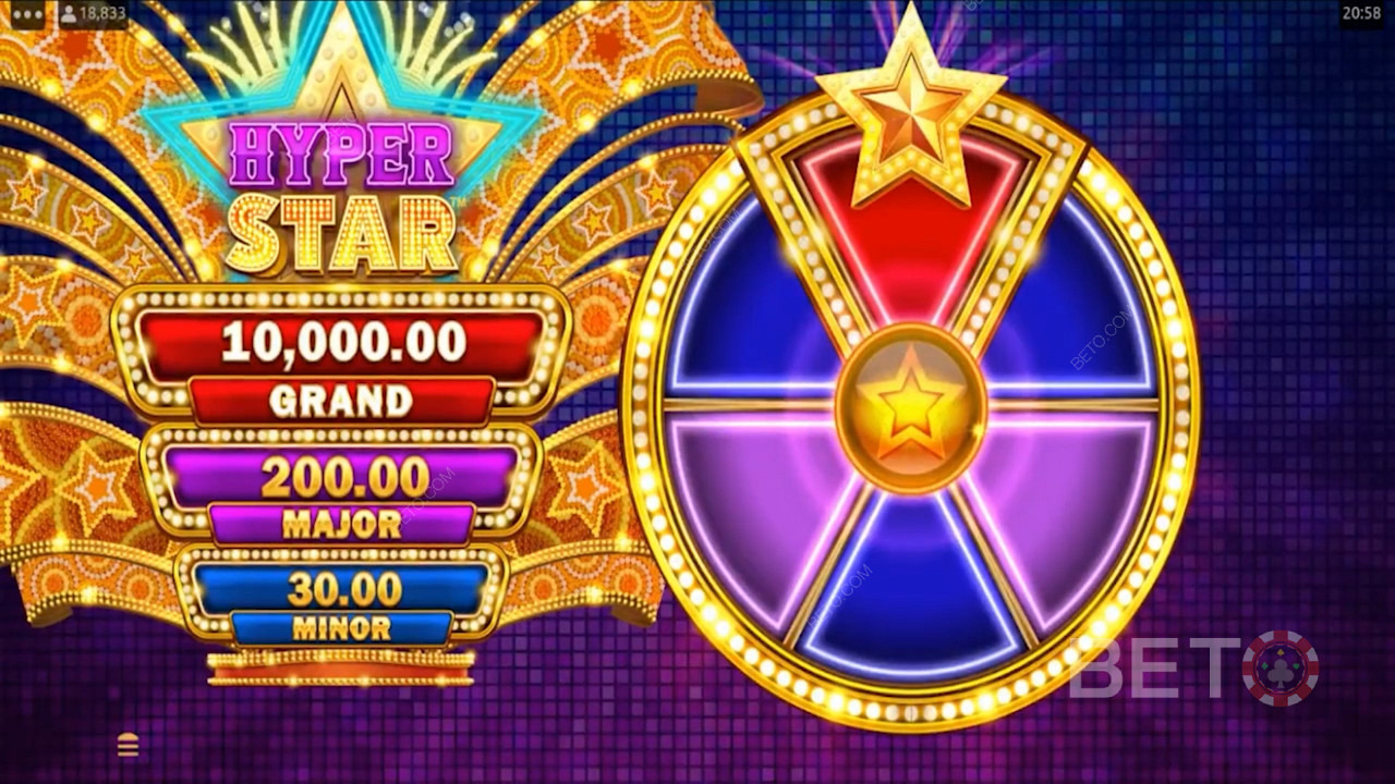 Les joueurs peuvent gagner au hasard 1 des 3 prix du Jackpot via le Jackpot Bonus.