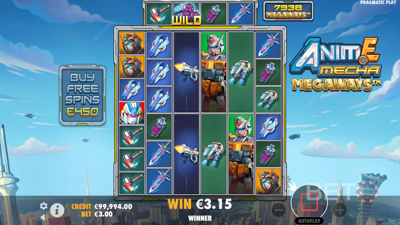 Les bonus expliqués dans les Anime Mecha Megaways par Pragmatic Play