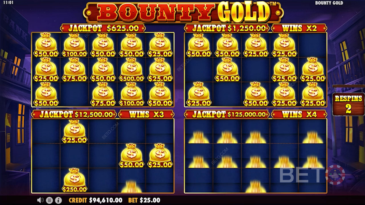 Le bonus spécial Re-Spin de Bounty Gold.