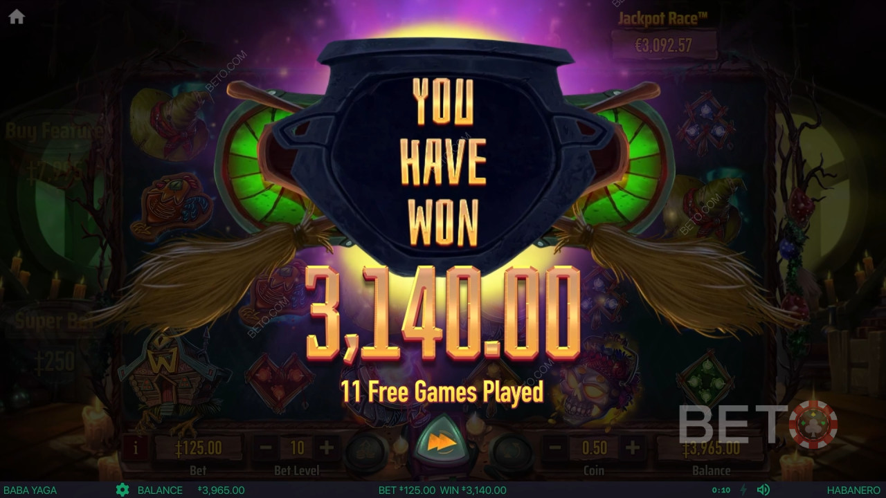 Gagnez 9,696x votre mise dans la machine à sous Baba Yaga!