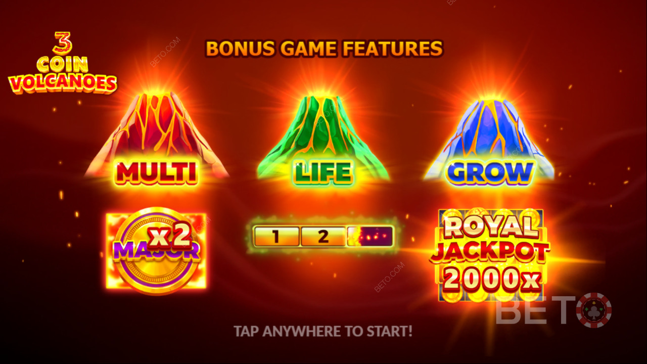 Gagnez 2 000x votre mise dans la machine à sous Volcanoes à 3 pièces en ligne!