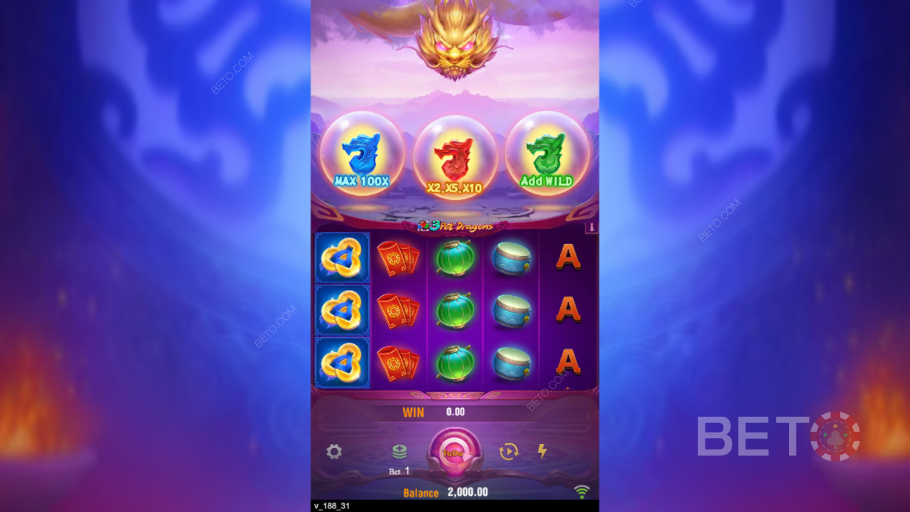 Gagnez 10 000x votre mise dans la machine à sous en ligne 3 Pot Dragons!