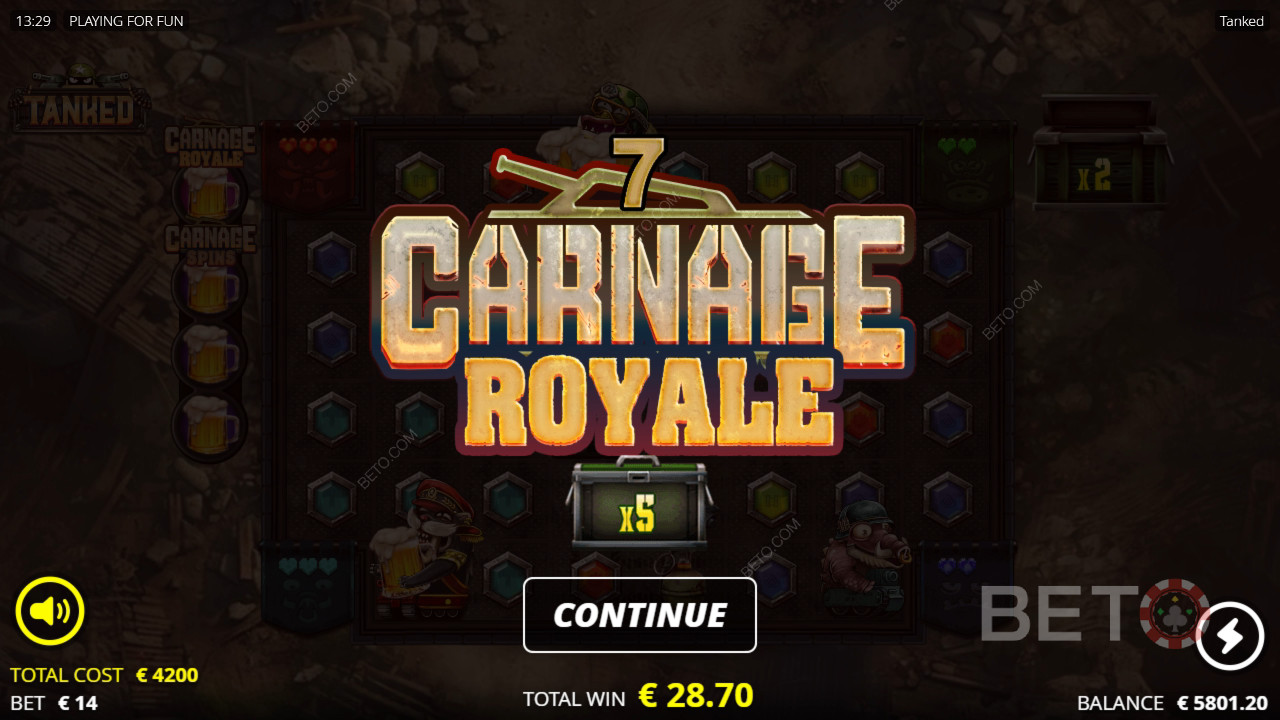 Les bonus expliqués dans Tanked by Nolimit City
