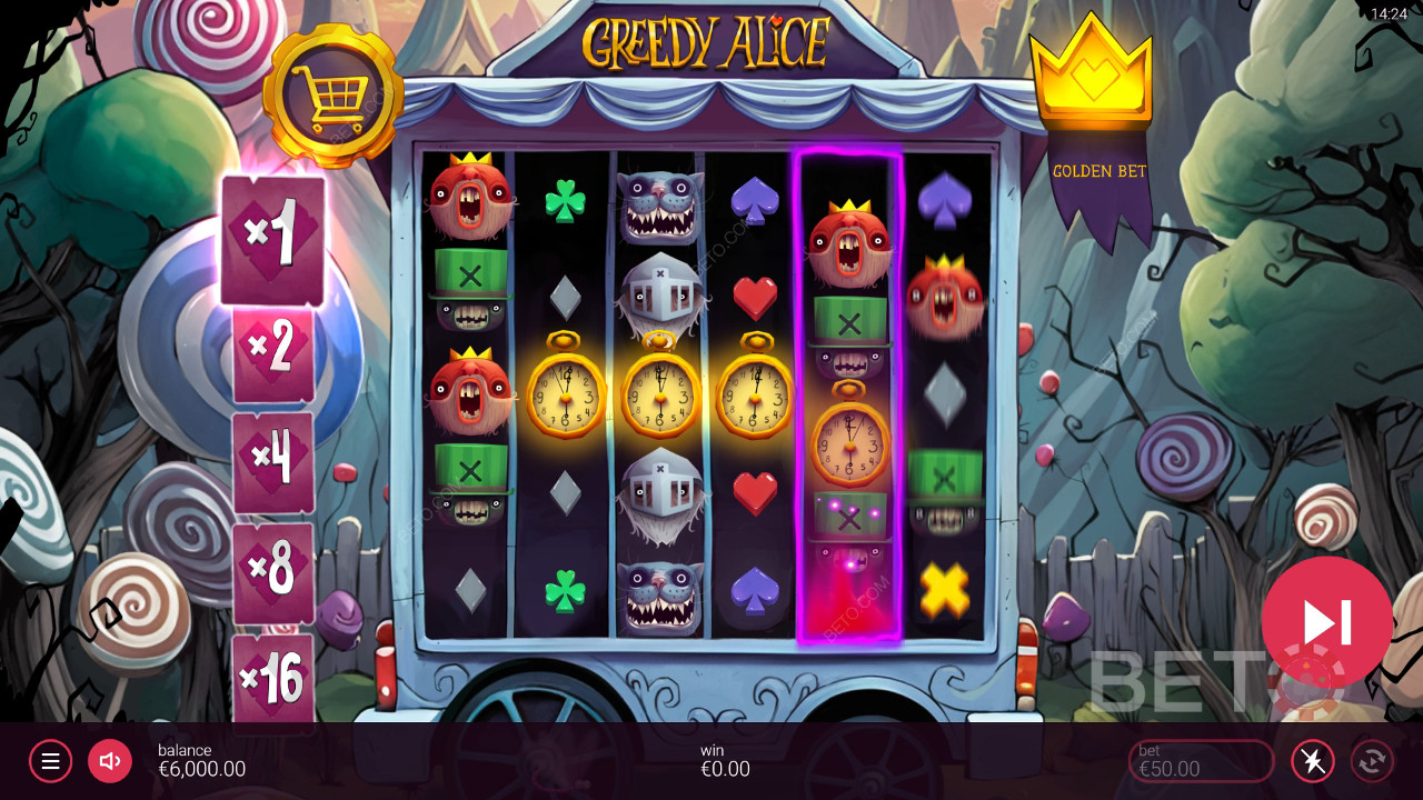 Gagnez 20 000x votre mise dans la machine à sous vidéo Greedy Alice!