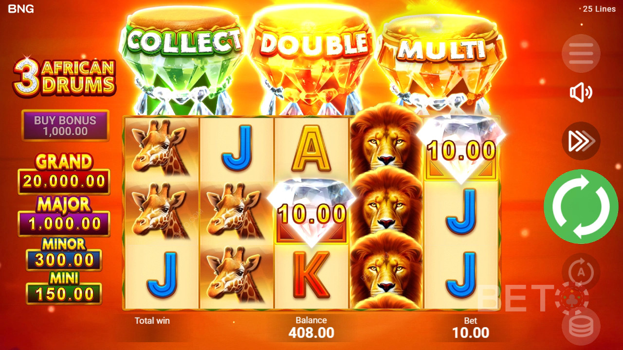3 African Drums Critique de BETO Slots