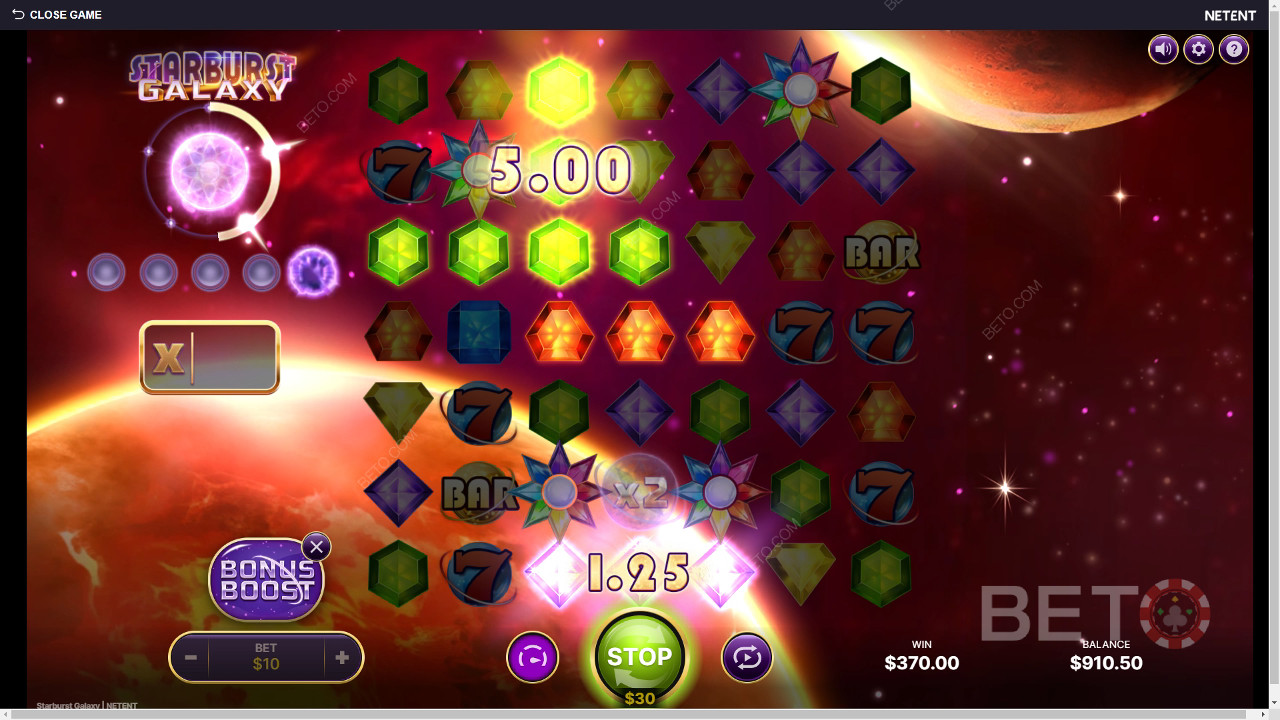 Les fonctions bonus expliquées sur Starburst Galaxy par NetEnt