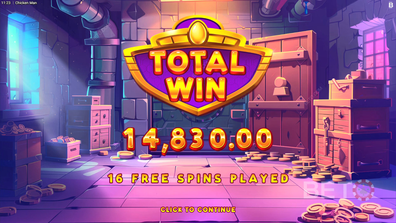 Gagnez 12 500x votre mise dans la machine à sous vidéo Chicken Man!
