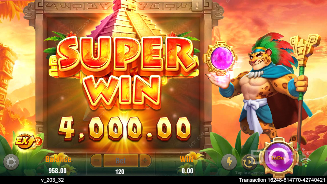 Gagnez 4 500x votre mise dans la machine à sous vidéo Lucky Jaguar!